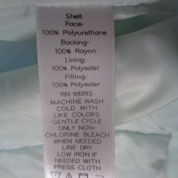 Dennis Basso Faux Leather Quilted Jacket Embroidery Mint Color Size L Chic - Picture 8 of 10